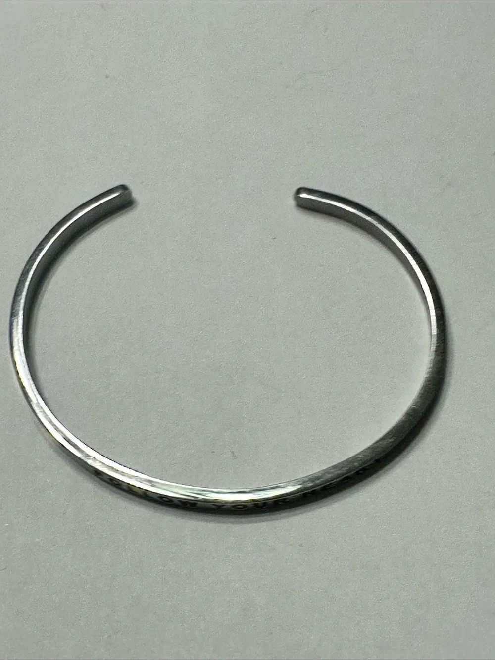 Silver-Tone 'Follow Your Heart' Mantraband Cuff Bracelet